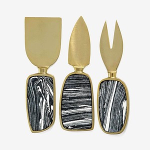 Esparcidor de queso chapado en oro con mango de diseñador de madera en precio caliente Apto para lavavajillas esparcidor y rebanador de acero inoxidable - Product Image 4