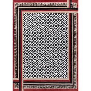 Alfombras de Lana Hechas a Mano Estilo Alhambra, Gris y Negro, Tejido Plano, para Hogar, Diseño Geométrico Rectangular, 10mm, para Adolescentes-ADWP-13051 - Product Image 1