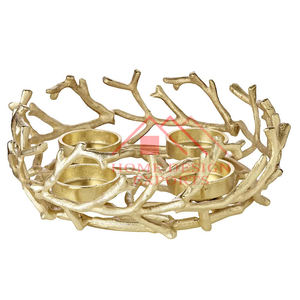 Aluminium T Light <b>Candle</b> Holder for Christmas Decoration Selling Metal Aluminium <b>Gold</b> <b>Candle</b> Pillar Holder Stands - Product Image 5