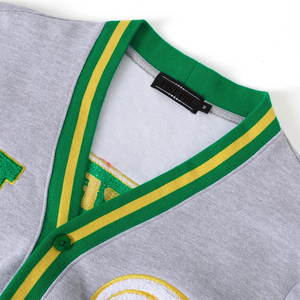 Norfolk State Heather Grey Fleece Cardigan University Varsity Cardigan Sweater Button-Up <b>College</b> Style Letterman Cardigan - Product Image 6