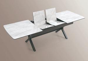 Ensemble de table à manger moderne et luxueux avec chaises confortables en cuir et tissu Mobilier élégant pour la maison ou la cuisine pour la villa - Product Image 4