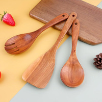 Ensemble de spatules de cuisson en bois spatules à frire de la meilleure qualité ensembles d'ustensiles de cuisine en bois pour ustensiles de cuisine antiadhésifs