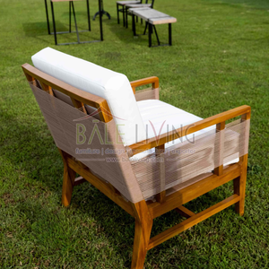 Amalfi ชุดโซฟาเก้าอี้ในสวนแบบเรียบง่ายเฟอร์นิเจอร์กลางแจ้งทำจากโฟมนุ่มเหมาะสำหรับห้องนั่งเล่นและห้องรับประทานอาหารที่ทำจากไม้ - Product Image 4