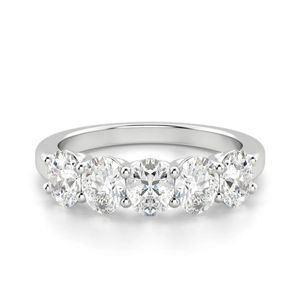 Bague de mariage ovale en diamant cinq pierres pour femme - Product Image 3