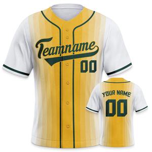 2025 maillot de Baseball personnalisé tenue de bouton de vêtements de sport en or vert personnalisée pour hommes femmes jeunes enfants - Product Image 5