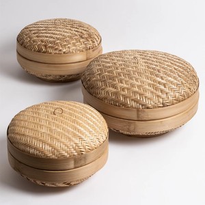 Caja de bambú natural hecha a mano, cajas de almacenamiento tejidas a mano para la organización del hogar, caja de regalo redonda para un día especial, venta al por mayor de Vietnam - Product Image 3