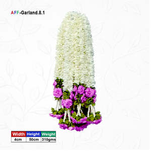 พวงมาลัยดอกไม้ประดิษฐ์ประดับมุก AFF-Garland-8.1 ราคา 1200 บาท/10 ชิ้น {มีหลายสีให้เลือก} - Product Image 1