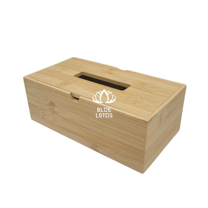 Caja de pañuelos de madera de bambú, papel artesanal, material de bambú, utensilios de cocina, hogar rústico, ecológico 2024 - Product Image 1