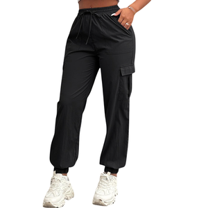 Pantalon cargo en toile pour homme, taille mi-haute, coupe droite ample, léger, poches, séchage rapide, respirant, pour un style saisonnier élégant - Product Image 5