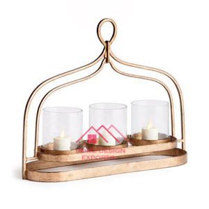 เชิงเทียนโลหะตกแต่งบนโต๊ะสีทองเชิงเทียนเชิงเทียนเชิงเทียนตกแต่งบ้านในร่มที่ดีที่สุด - Product Image 3