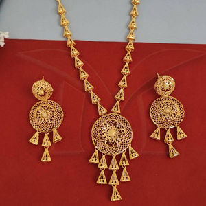 Ensemble de colliers en or de 1 gramme pour femme, vêtements de mariage, de créateur classique - Product Image 1