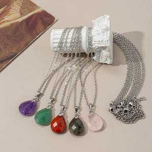 Pendentif de luxe fait à la main en argent Sterling multicolore 9X12mm forme de poire multicolore pour ensemble de bijoux de mode pour hommes avec femmes - Product Image 1