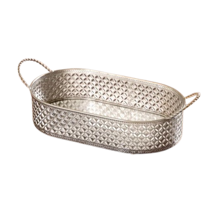 ถาดเสิร์ฟพร้อมฐานกระจกและที่จับสำหรับตกแต่งบ้านและโต๊ะห้องครัวดีไซน์ใหม่ไม่ซ้ำใคร - Product Image 1