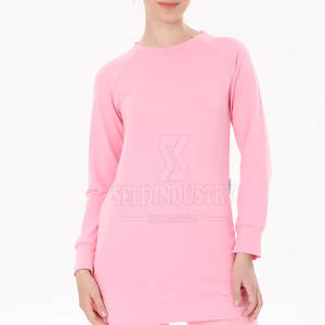 Factory Direct New Arrival <b>Women's</b> <b>Longline</b> <b>Sweatshirt</b> Custom Design 100% Cotton Front Logo for Winter - Product Image 3