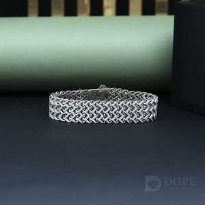 GENTS Lab Grown Diamond 5CT Brilliant Cut IGI Certified HIP HOP Bracelet 18KT Oro blanco sólido Chapado en plata Diseño exclusivo - Product Image 2