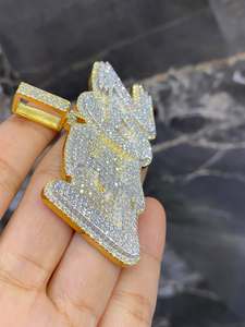 Colgante de Plata de Ley 925 único para hombre Moissanite Diamond Rapper Letter Nombre personalizado Colgantes y dijes de estilo Hip Hop - Product Image 2