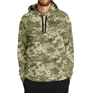Impression de camouflage personnalisée pulls à capuche coupe ajustée manteau d'hiver à manches longues motif solide sweats à capuche pour hommes - Product Image 6