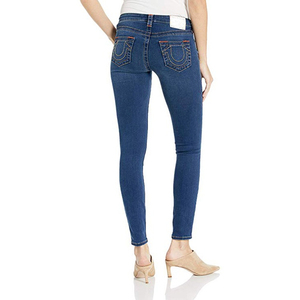 Jeans élastiques et extensibles pour femmes pantalons de couleur unie taille haute pantalons crayon pour femmes pantalons respirants en denim vente en gros sur mesure - Product Image 5