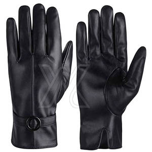 Gants d'habillage en cuir d'hiver avec écran tactile uni respirant gardant au chaud de haute qualité personnalisables - Product Image 1