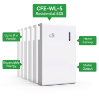 Batterie LiFePO4 empilable et séparable d'origine CFE-WL-5 51.2V 100Ah 5kWh avec communication CAN pour système solaire hybride domestique et réseau