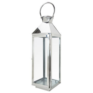 Lanterne intérieure en métal et verre enduit de poudre noire Lanterne de décoration extérieure de taille moyenne en fer de qualité supérieure en Inde - Product Image 5