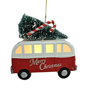 Top Vente Mini LED Lumière Papier Bus Ornement Meilleur Matériau Environnemental Concurrentiel pour Joyeux Noël Décorations De Vacances - Product Image 3