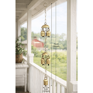 Large Iron Wind <b>Chime</b> 13 <b>Bells</b> Recycled Metal Patio Hanging Decor Handmade Boho Vintage Rustic for Outdoor Wedding Pet-Friendly - Product Image 1