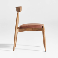 Chaise de salle à manger rétro en teck cadre en bois massif avec rembourrage