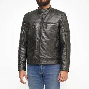Chaqueta Bomber Varsity de Cuero Genuino para Hombre, Negra, Ajustada, Vintage, Impermeable, Transpirable y Resistente al Viento, Envío Inmediato - Product Image 2