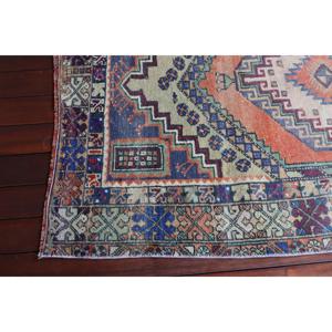 Alfombra Decorativa Vintage de 3.6x5.7 pies, Alfombra Turca, Alfombra con Diseño Floral Azul - Product Image 5