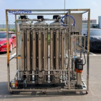 Système de traitement d'eau par osmose inverse 4040, ligne de préfiltration complète en acier inoxydable 2000 LPH, machine de traitement d'eau
