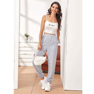 Pantalons de survêtement en molleton 100% coton pour femmes, doux, respirants, avec cordon de serrage, pantalons de survêtement chauds pour l'hiver - Product Image 5