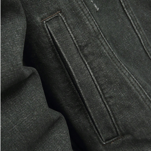 Chaqueta de Mezclilla Negra Desgastada para Hombre, 100% Algodón, Cierre de Botones, Manga Larga, Estilo Casual, Resistente al Viento, Corte Regular, Ropa Urbana - Product Image 3