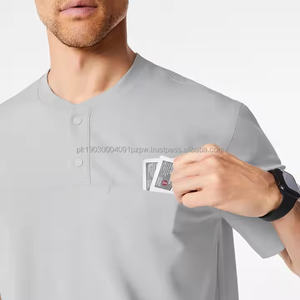 Conjunto de uniforme veterinario de manga corta para hombre 2025, gran oferta, logotipo personalizado, hecho de algodón, traje médico de hospital - Product Image 4