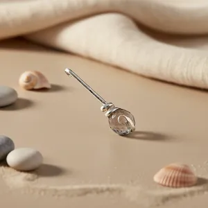 Colgante Minimalista de Plata 925 con Cristal y Diseño de Escoba de Bruja, Unisex, para Regalo o Uso Diario - Product Image 3