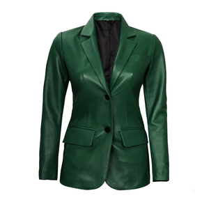 Haute qualité 100% cuir véritable Slim Fit Blazer pour femmes veste d'affaires respirant doublure poches mariage hiver tenue décontracté - Product Image 4
