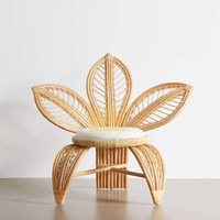 Chaises en rotin de style nordique uniques en forme de fleur naturelle Prix le plus bas Prêt à l'exportation pour enfants et adultes