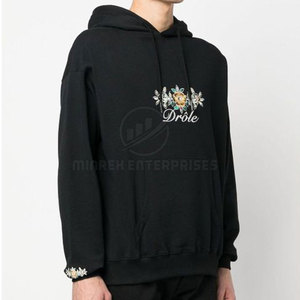 Nouveaux sweats à capuche décontractés pour hommes, chauds pour l'hiver, respirants, séchage rapide, 100% coton, confortables, broderie, motif uni, col à capuche - Product Image 5