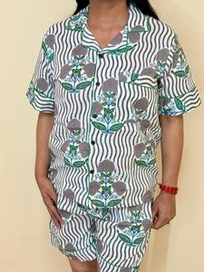 Verano ropa de dormir mujer 2 piezas algodón familia mujer noche traje pijama conjunto - Product Image 5