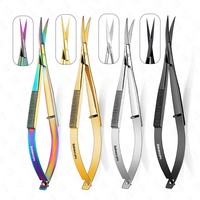 Bahasa Pro Ciseaux à cils avec logo personnalisé au plasma noir Ciseaux à ressort pour sourcils et micro ciseaux professionnels pour couper les ongles des cuticules