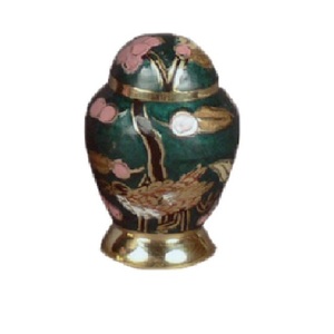 New Design Brass Cremation <b>Keepsake</b> Urns With Gold Multi Color Painting And Yellow Color Finished Metal Funeral Urns - Product Image 2