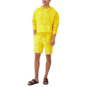 Nuevo Conjunto de Sudadera con Capucha Amarilla y Pantalones Cortos, Cómodo, 100% Algodón, Felpa, Proveedor Directo de Fábrica, Nuevo Conjunto de Pantalones Cortos para Hombre con Estilo - Product Image 4