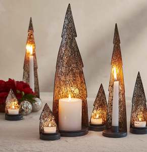 เชิงเทียนเหล็กตั้งโต๊ะตกแต่งคริสต์มาสและปีใหม่พร้อมเสาในร่มและกลางแจ้งตกแต่งงานปาร์ตี้แฮนด์เมดในอินเดีย - Product Image 3