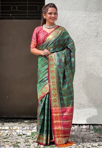 El diseñador de Bollywood, las últimas tendencias, usa la seda Patola más hermosa con Zari Weaving Saree, exportador y suministro indio - Product Image 3