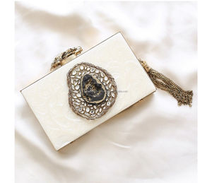 Haute qualité 100% Original coquillage embrayage fabriqué à la main en laiton boîte d'embrayage luxe mariée mariage sac à main pour le prix de fête - Product Image 3