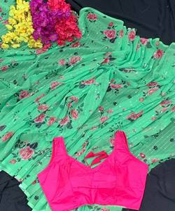 ชุดแต่งงานแบบคลาสสิกรุ่นใหม่ล่าสุดหรือชุดส่าหรีแบบทางการในแต่ละวันพร้อมเสื้อเบลาส์เสื้อผ้าขายส่ง - Product Image 5