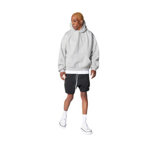 Meilleure qualité mode français éponge coton Polyester sans ficelle solide Normal régulier blanc plaine surdimensionné unisexe hommes sweats à capuche - Product Image 5