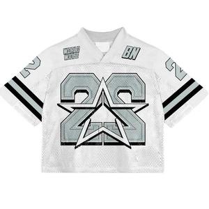 Custom Made Design American Football Jersey High Quality Sublimation Custom Team <b>Crop</b> <b>Top</b> American Football Jersey - Product Image 2