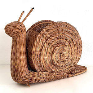 Panier de rangement pour jouets en forme d'escargot, mignon, pour enfants, en rotin naturel, vente en gros - Product Image 4