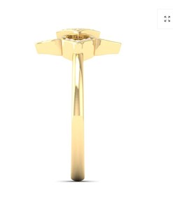 Certificado IGI 14kt oro EF VVS 0.12CT corte redondo diamante anillo de compromiso Pave ajuste para mujeres - Product Image 3